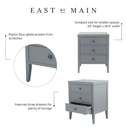 Painted Wood Storage Nightstand With Drawers by East at Main