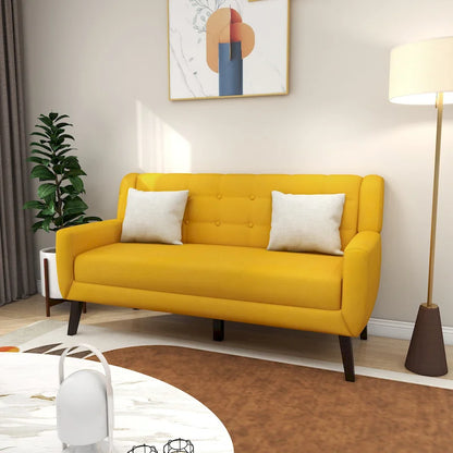 3-Piece Tufted Linen Armchair and Loveseat Set