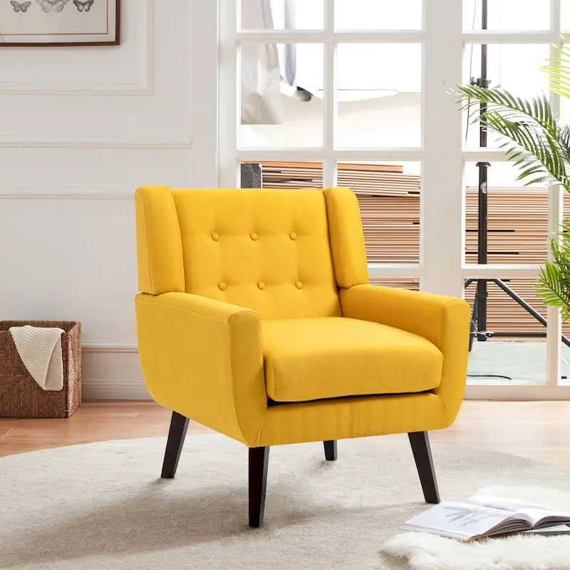 3-Piece Tufted Linen Armchair and Loveseat Set