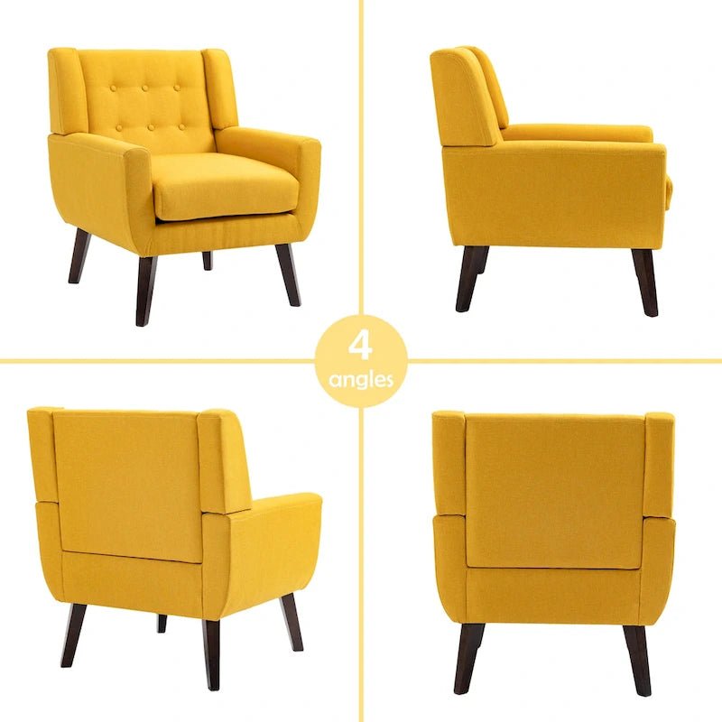 3-Piece Tufted Linen Armchair and Loveseat Set