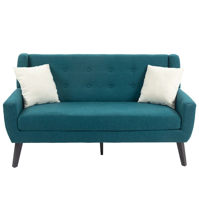 3-Piece Tufted Linen Armchair and Loveseat Set