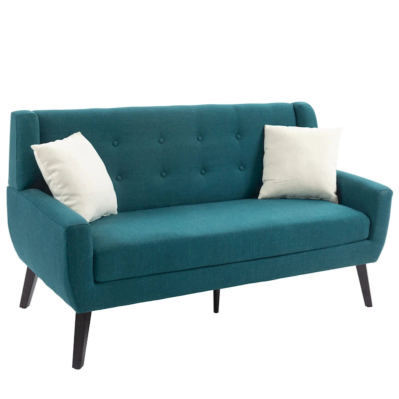 3-Piece Tufted Linen Armchair and Loveseat Set