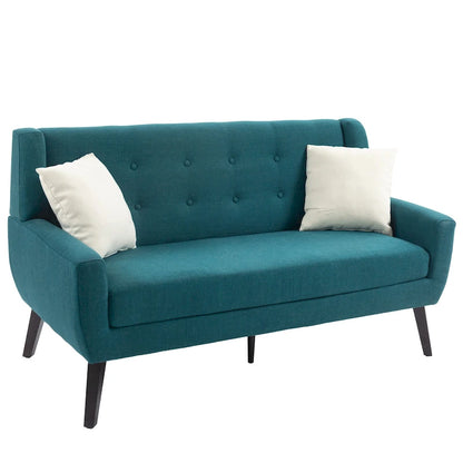 3-Piece Tufted Linen Armchair and Loveseat Set