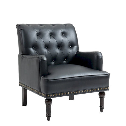 PU Leather Living Room Accent Chair with Tufted Back
