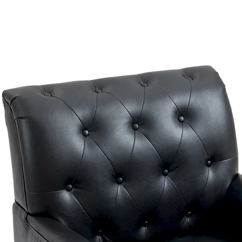 PU Leather Living Room Accent Chair with Tufted Back