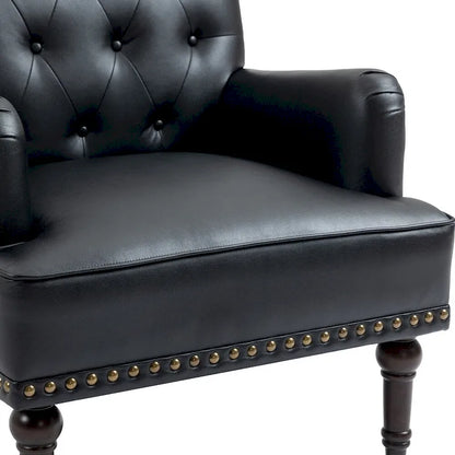 PU Leather Living Room Accent Chair with Tufted Back