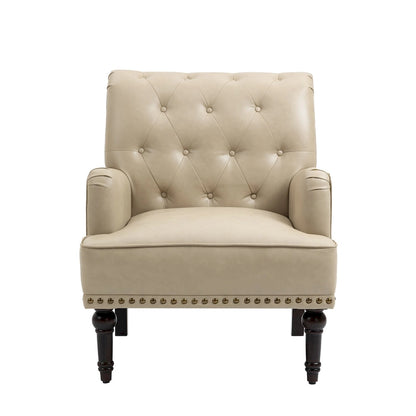 PU Leather Living Room Accent Chair with Tufted Back
