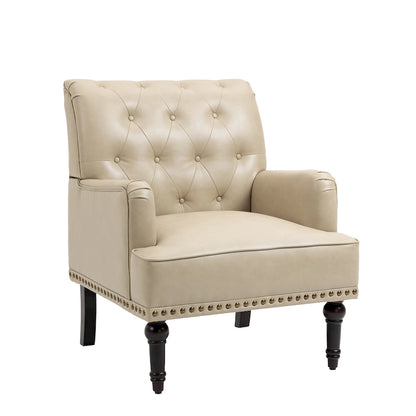PU Leather Living Room Accent Chair with Tufted Back