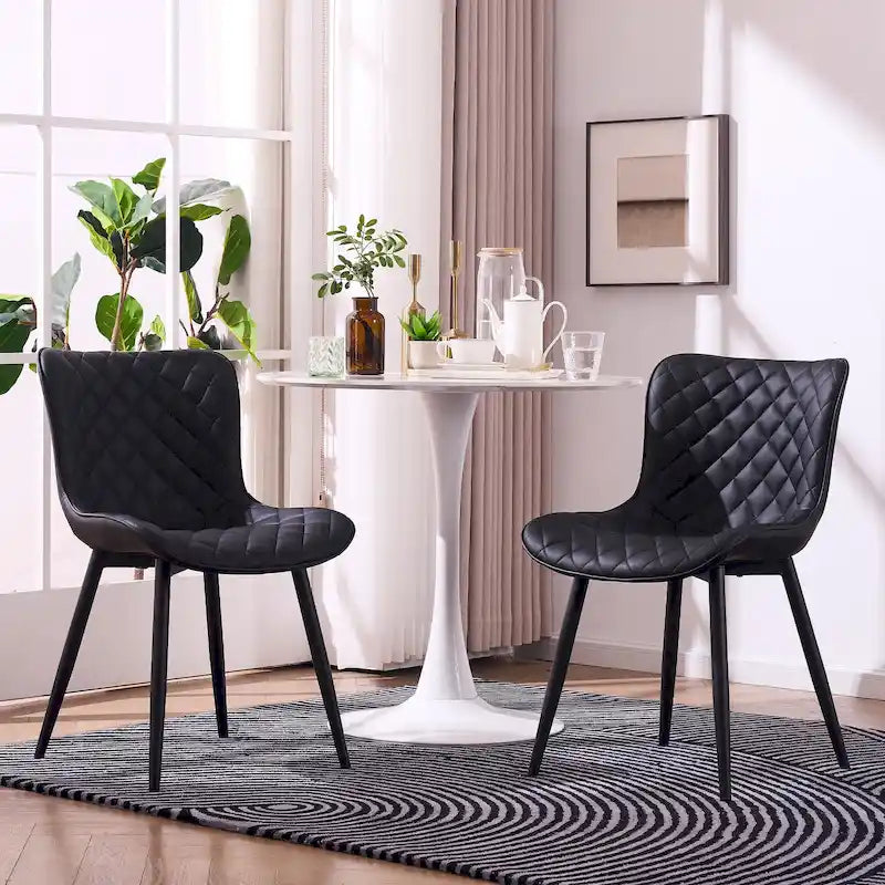 Dining Chairs Set of 2 Modern Leather Upholstered Dining Room Chair