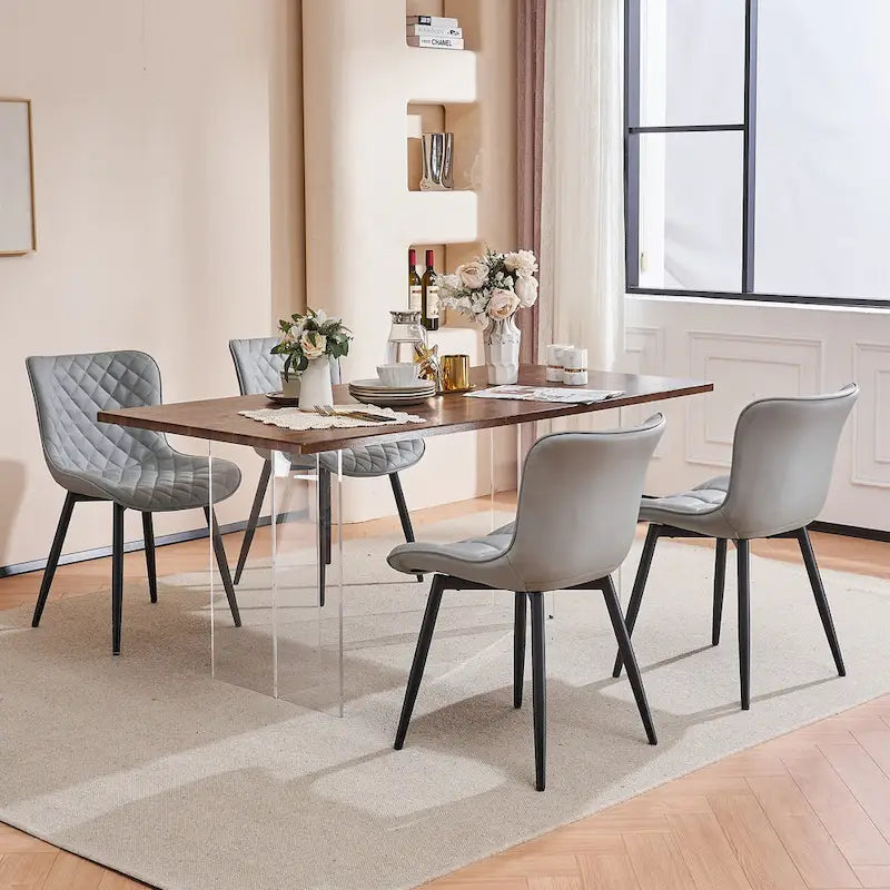 Dining Chairs Set of 2 Modern Leather Upholstered Dining Room Chair