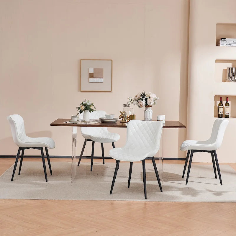 Dining Chairs Set of 2 Modern Leather Upholstered Dining Room Chair