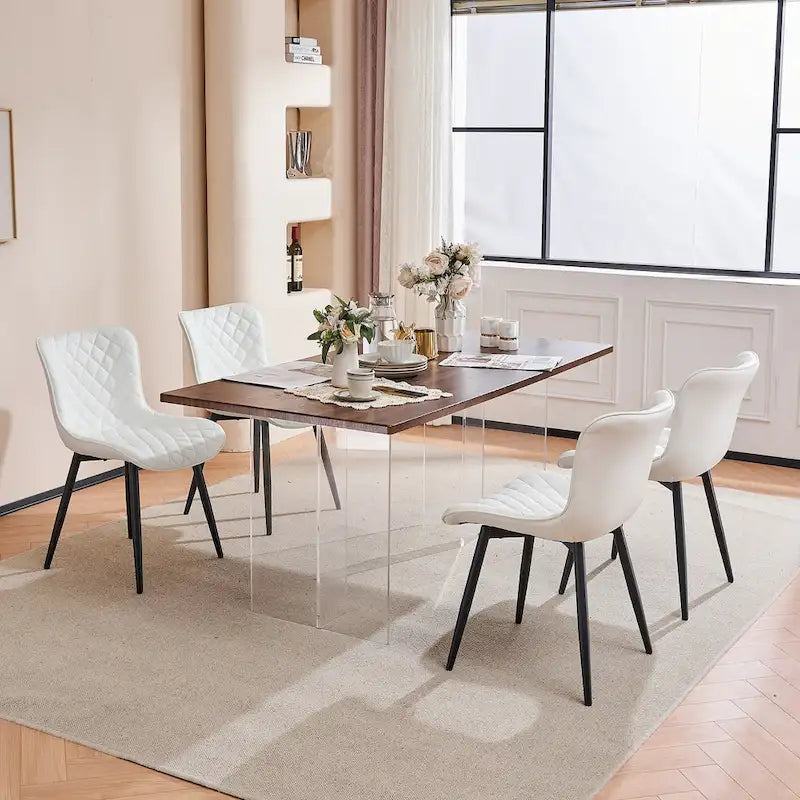 Dining Chairs Set of 2 Modern Leather Upholstered Dining Room Chair