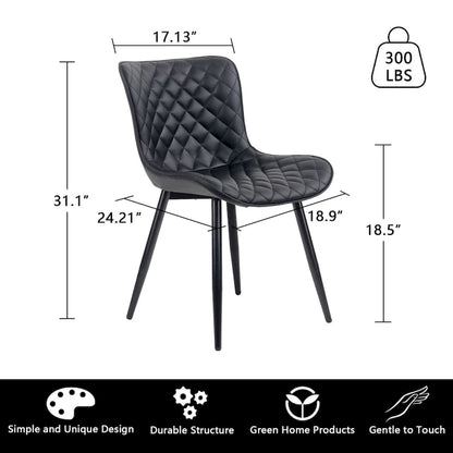 Dining Chairs Set of 2 Modern Leather Upholstered Dining Room Chair