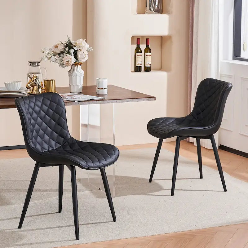 Dining Chairs Set of 2 Modern Leather Upholstered Dining Room Chair