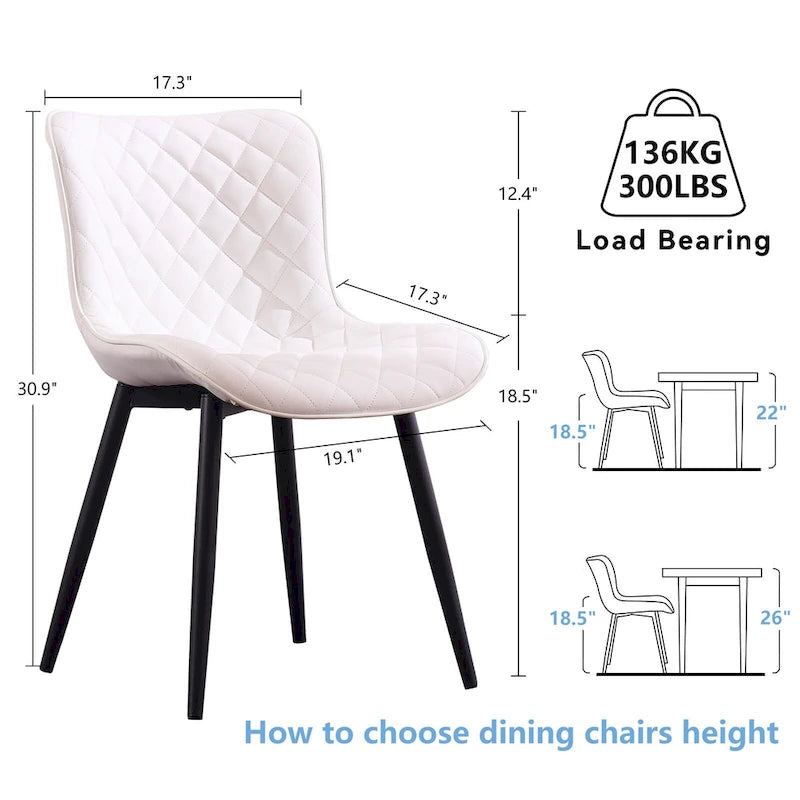 Dining Chairs Set of 2 Modern Leather Upholstered Dining Room Chair