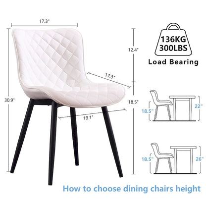 Dining Chairs Set of 2 Modern Leather Upholstered Dining Room Chair