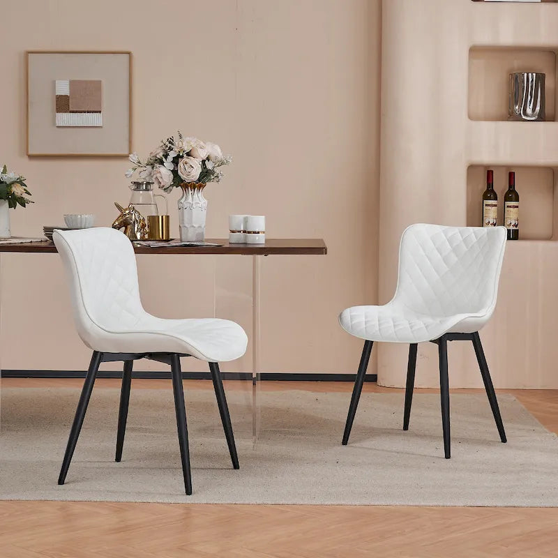 Dining Chairs Set of 2 Modern Leather Upholstered Dining Room Chair