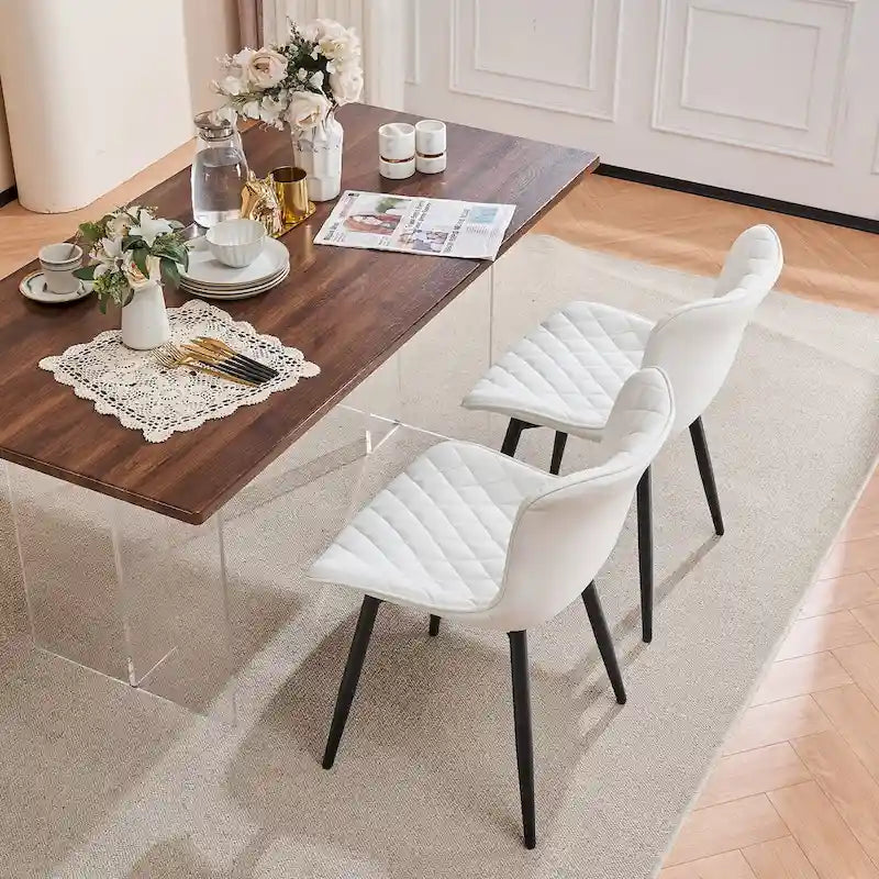 Dining Chairs Set of 2 Modern Leather Upholstered Dining Room Chair