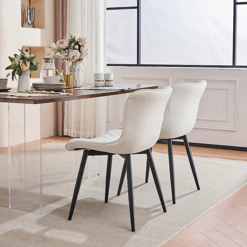 Dining Chairs Set of 2 Modern Leather Upholstered Dining Room Chair