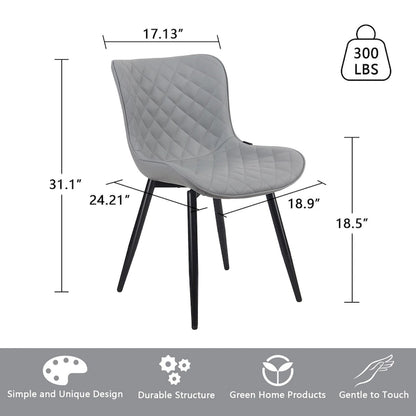 Dining Chairs Set of 2 Modern Leather Upholstered Dining Room Chair