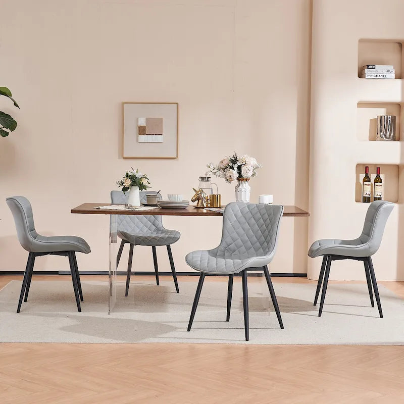 Dining Chairs Set of 2 Modern Leather Upholstered Dining Room Chair