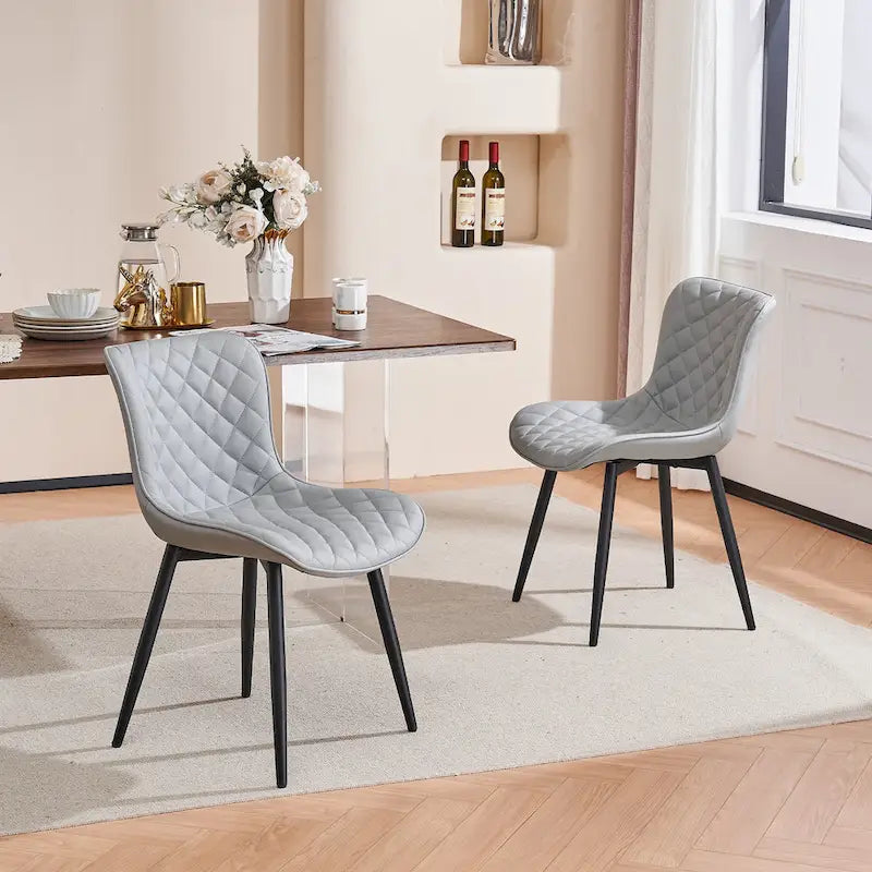 Dining Chairs Set of 2 Modern Leather Upholstered Dining Room Chair