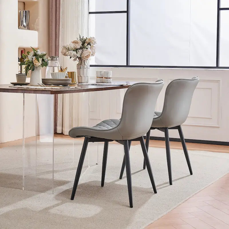 Dining Chairs Set of 2 Modern Leather Upholstered Dining Room Chair