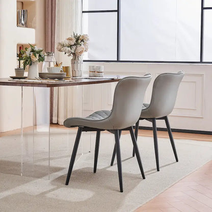 Dining Chairs Set of 2 Modern Leather Upholstered Dining Room Chair