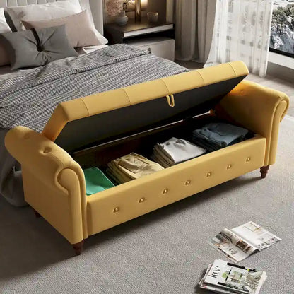 63 Fabric Bed Bench With Storage