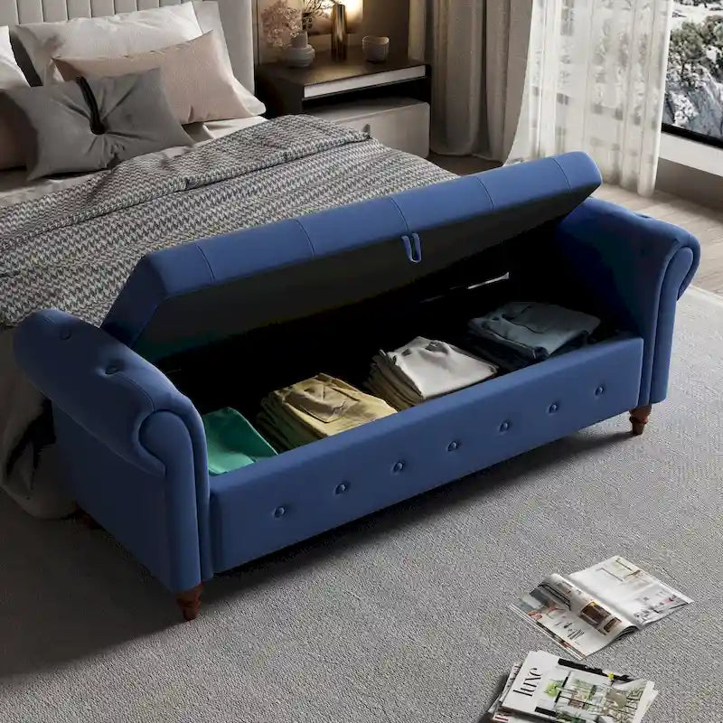 63 Fabric Bed Bench With Storage