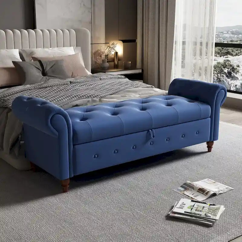 63 Fabric Bed Bench With Storage