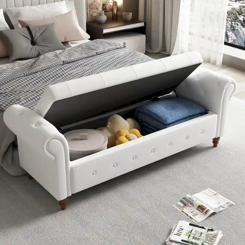 63 Fabric Bed Bench With Storage