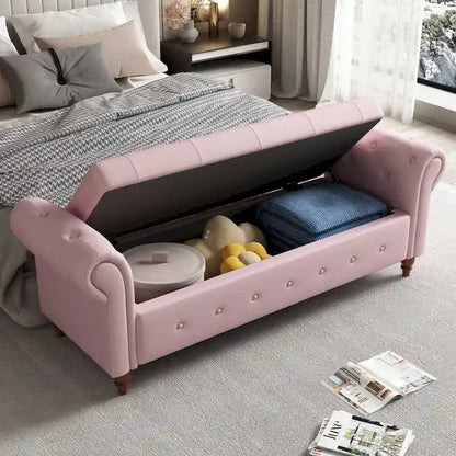 63 Fabric Bed Bench With Storage