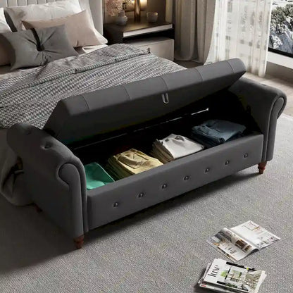 63 Fabric Bed Bench With Storage