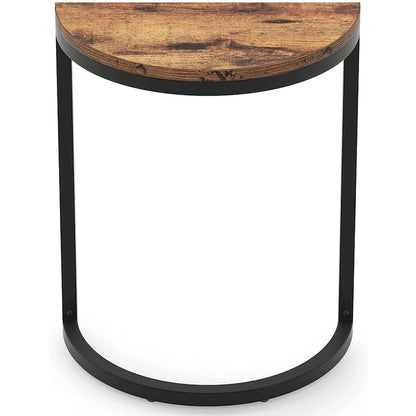 End Table Half Round, Narrow Side Table, Slim C Table for Sofa Couch