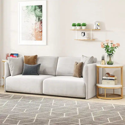 End Table Half Round, Narrow Side Table, Slim C Table for Sofa Couch