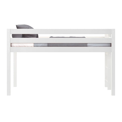 JACKPOT Contemporary Low Loft Twin Bed with End Ladder