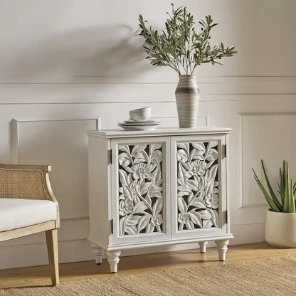 Alban Traditional 32Tall 2 Hollow Door Accent Cabinet with LED light by HULALA HOME