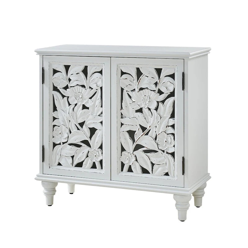 Alban Traditional 32Tall 2 Hollow Door Accent Cabinet with LED light by HULALA HOME