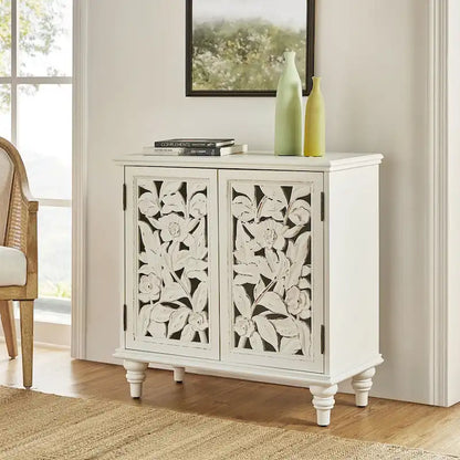 Alban Traditional 32Tall 2 Hollow Door Accent Cabinet with LED light by HULALA HOME