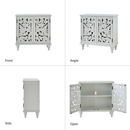 Alban Traditional 32Tall 2 Hollow Door Accent Cabinet with LED light by HULALA HOME