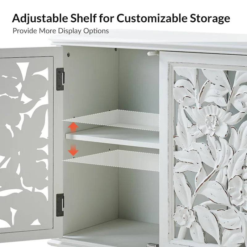 Alban Traditional 32Tall 2 Hollow Door Accent Cabinet with LED light by HULALA HOME