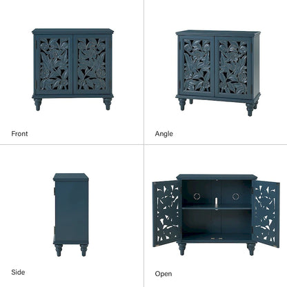 Alban Traditional 32Tall 2 Hollow Door Accent Cabinet with LED light by HULALA HOME