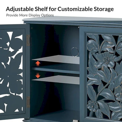 Alban Traditional 32Tall 2 Hollow Door Accent Cabinet with LED light by HULALA HOME