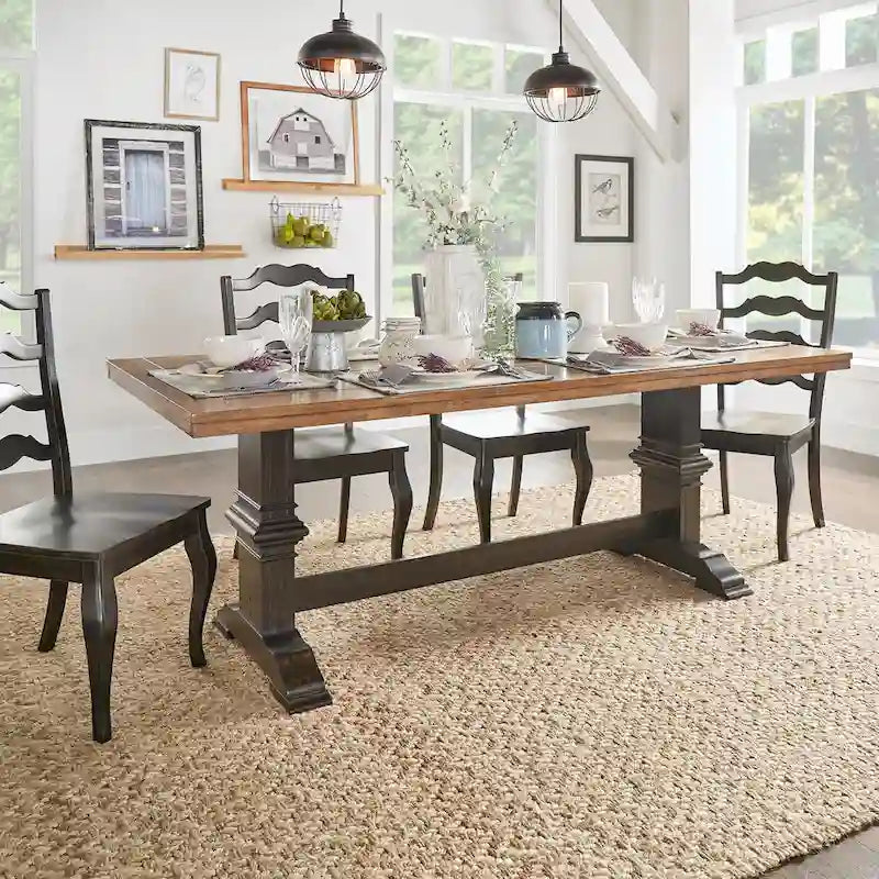 Eleanor Two-tone Solid Wood Top Dining Table by iNSPIRE Q Classic