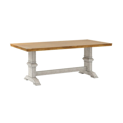 Eleanor Two-tone Solid Wood Top Dining Table by iNSPIRE Q Classic