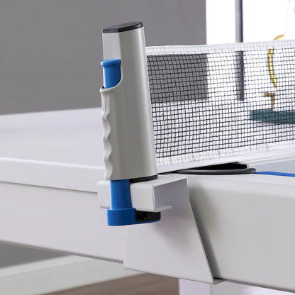 Norwalk Indoor/Outdoor 7ft Slate Pool Table 6-Seater Dining Set with 4 Benches & Accessories, White Finish