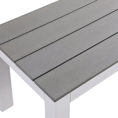 Norwalk Indoor/Outdoor 7ft Slate Pool Table 6-Seater Dining Set with 4 Benches & Accessories, White Finish