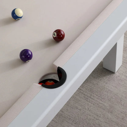 Norwalk Indoor/Outdoor 7ft Slate Pool Table 6-Seater Dining Set with 4 Benches & Accessories, White Finish