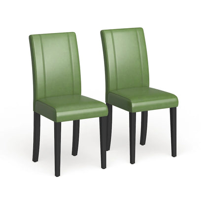 Roundhill Furniture Urban-Style Solid Wood Leatherette Small Padded Parson Chairs (Set of 2)